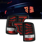 2009-2016 Dodge Ram 1500-3500 Clear Lens Black Housing LED Tail Lights