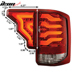 2014-2019 GMC Sierra Red Lens LED Tail Lights Lamps