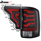 2014-2019 GMC Sierra Clear Lens Black Housing Red Bars LED Tail Lights