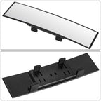 Universal Convex Wide Angle Rear View Mirror 11x3 Black