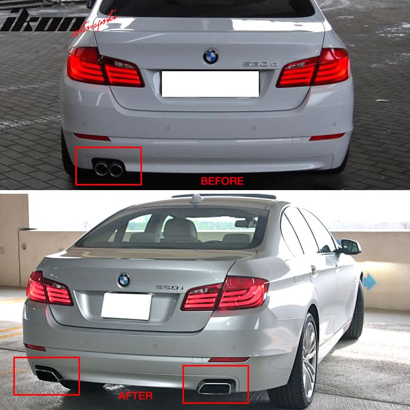 2011-2016 BMW 5 F10 F11 F18 Chrome Exhaust Muffler Tip Stainless Steel