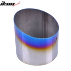 Universal Fitment 4 Inch Titanium Slant Muffler Exhaust Burnt On Tip
