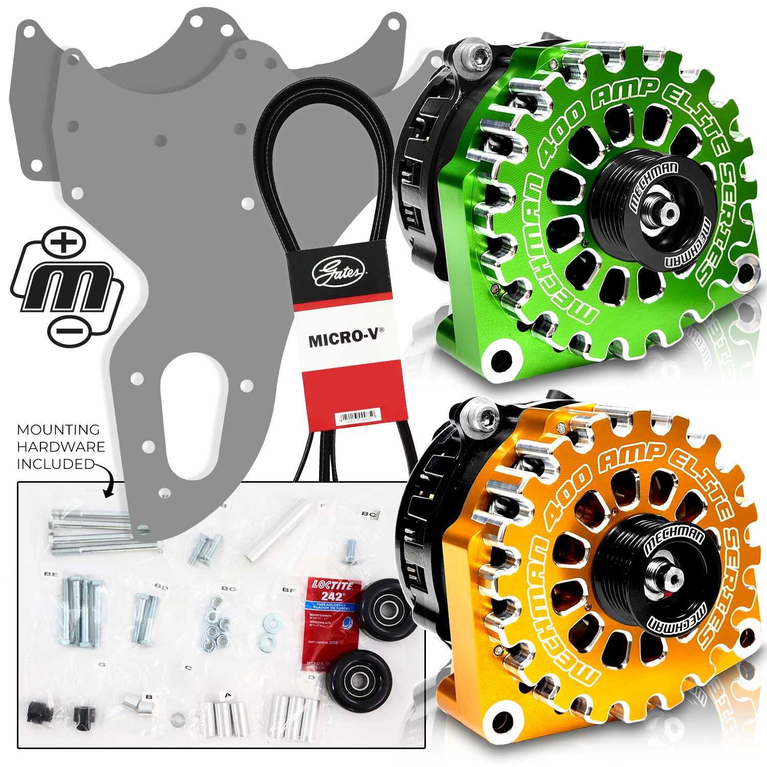 Mechman 800 Amp Mix Match Color Dual Alternator Kit for 1999 - 2004 GM Trucks