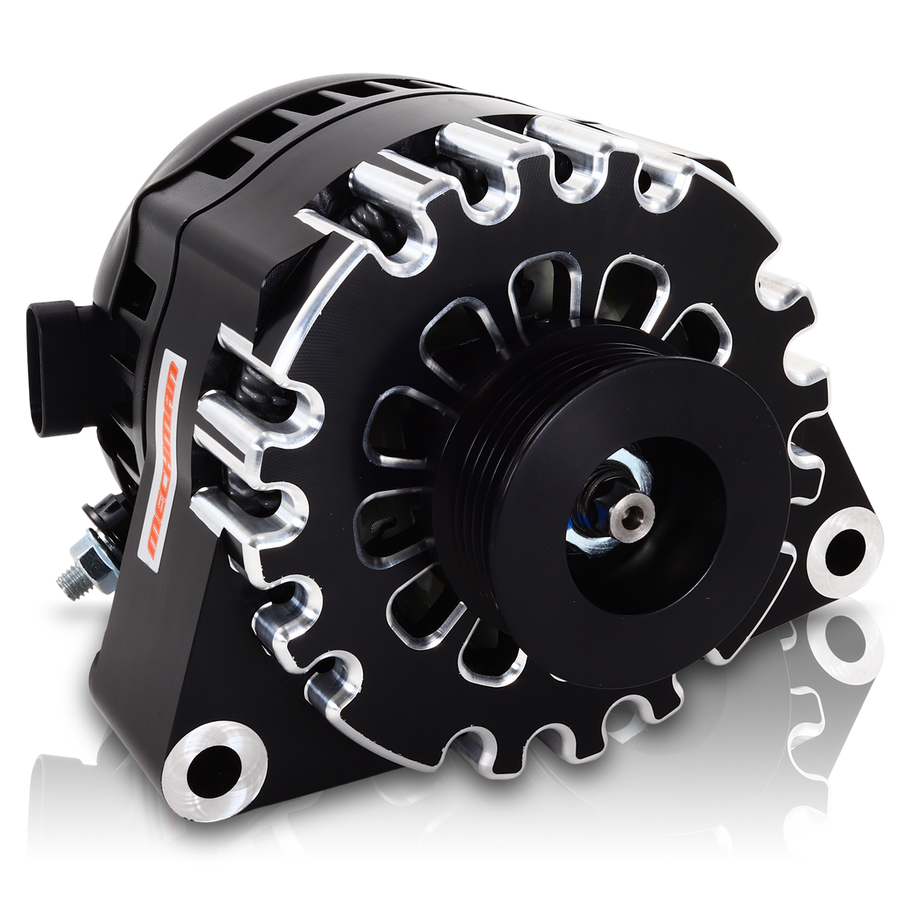 Mechman B1396970B - S Series Billet 170 AMP Racing Alternator For C5/C6 Corvette - Black Anodized