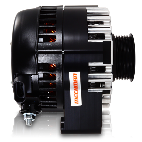 Mechman B1396970B - S Series Billet 170 AMP Racing Alternator For C5/C6 Corvette - Black Anodized