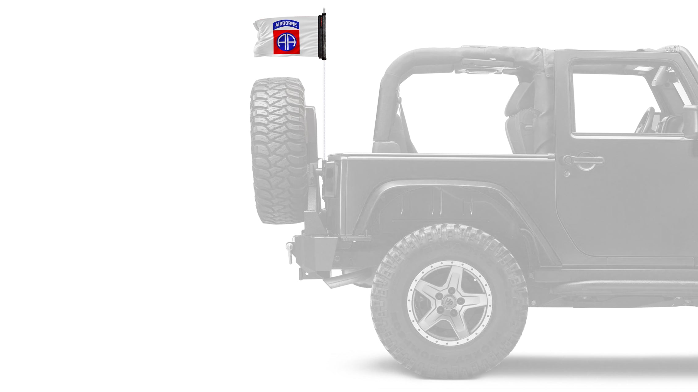 Airborne 82nd Division 12"x18" Forever Wave Flag for Jeep Wrangler TJ 1996-2006
