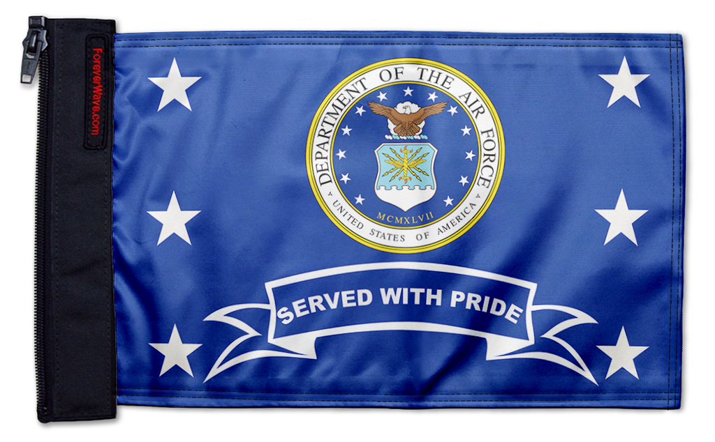 Air Force Served With Pride 12"x18" Forever Wave Flag for Jeep Wrangler LJ 2003-2006