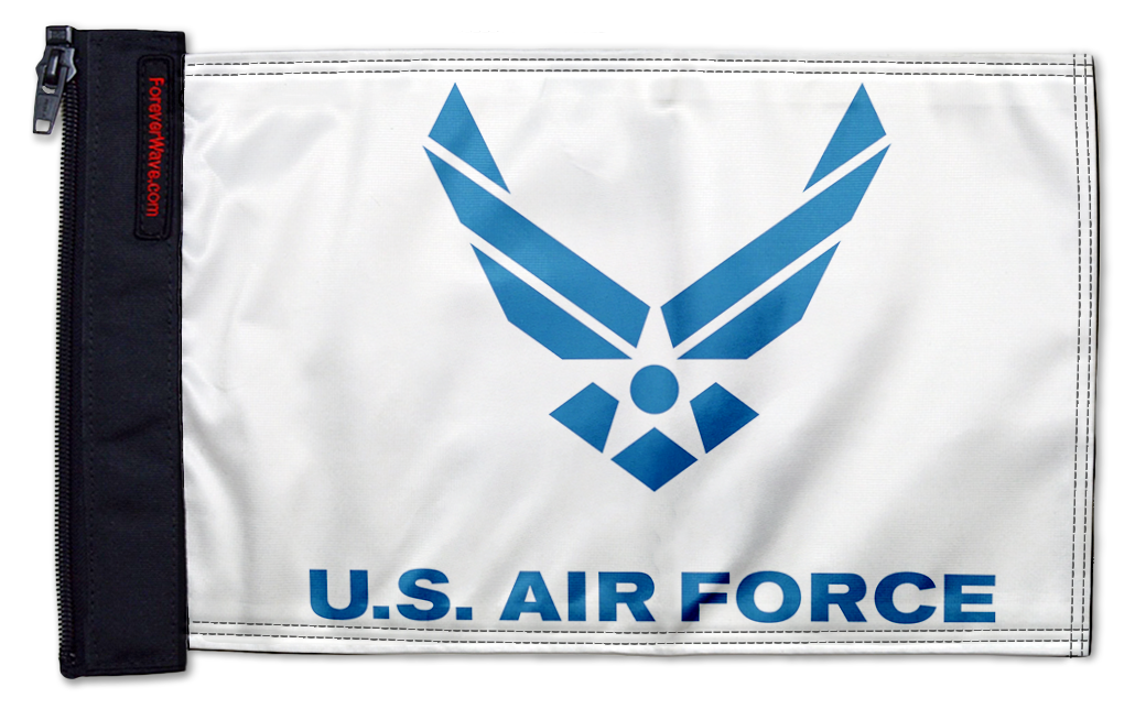 Air Force White12"x18" Forever Wave Flag for Bronco