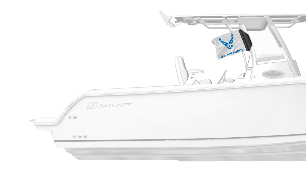 Air Force White12"x18" Forever Wave Flag for Boats