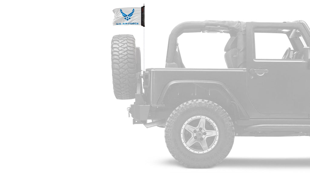 Air Force White12"x18" Forever Wave Flag for Bronco