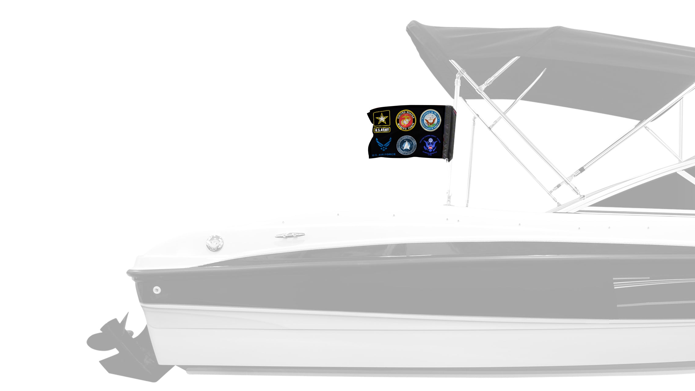 Armed Forces 12"x18" Forever Wave Flag for Boats