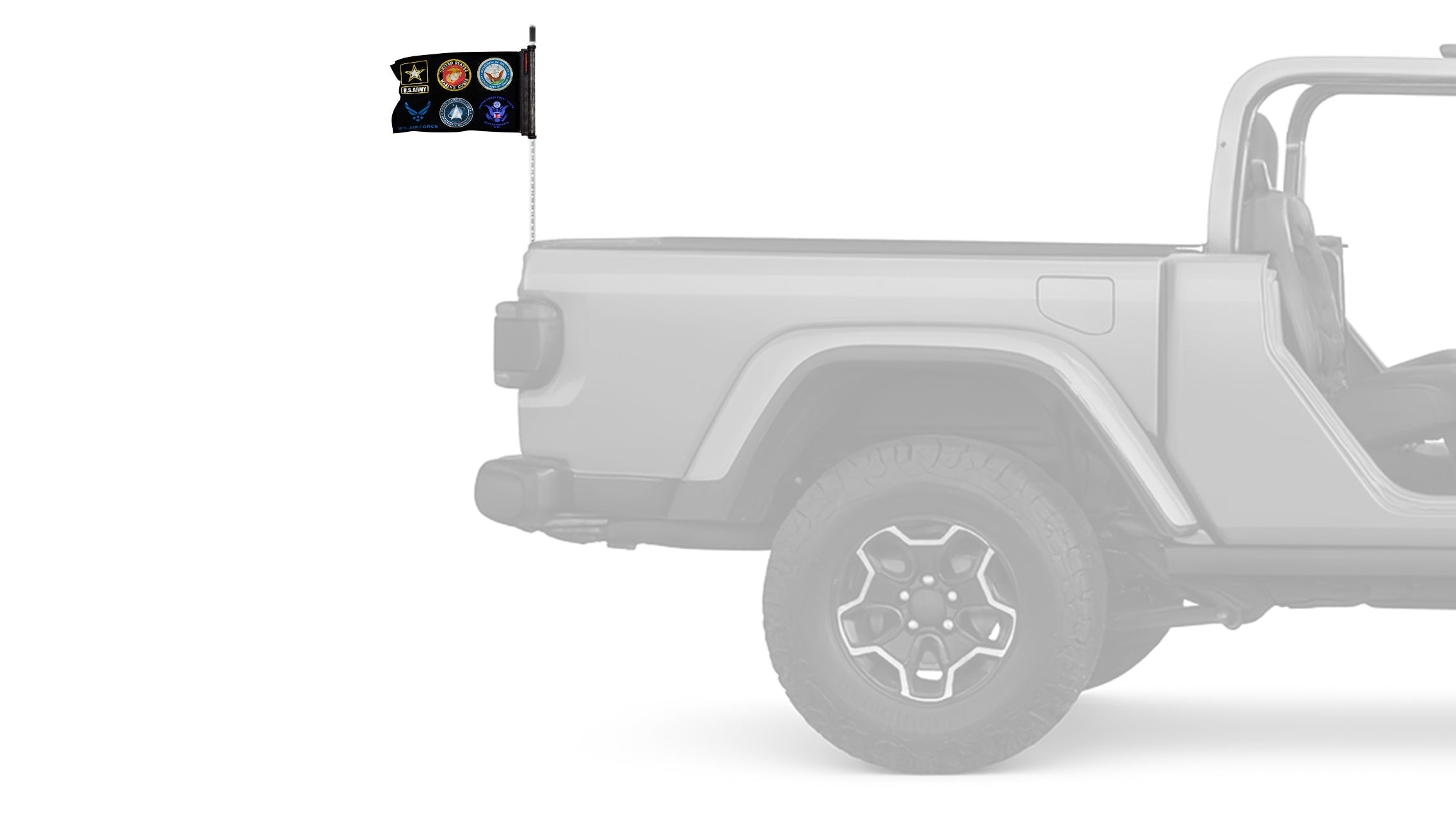 Armed Forces 12"x18" Forever Wave Flag for Jeep Wrangler JL 2-Door 2018-Present