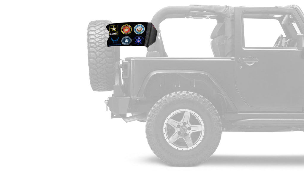 Armed Forces 12"x18" Forever Wave Flag for Jeep Wrangler LJ 2003-2006