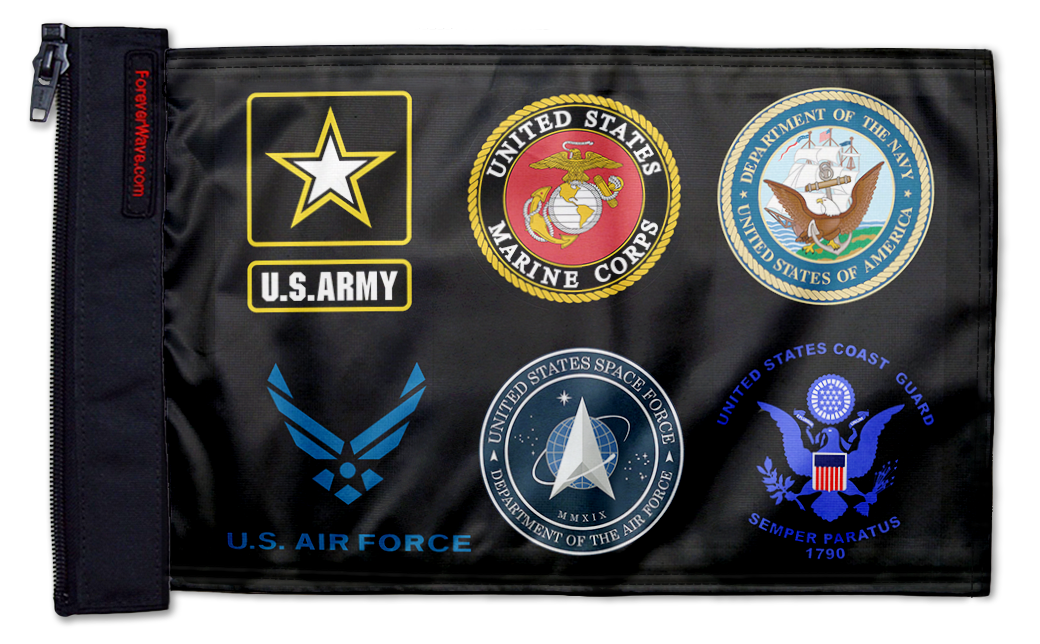 Armed Forces 12"x18" Forever Wave Flag for Bronco
