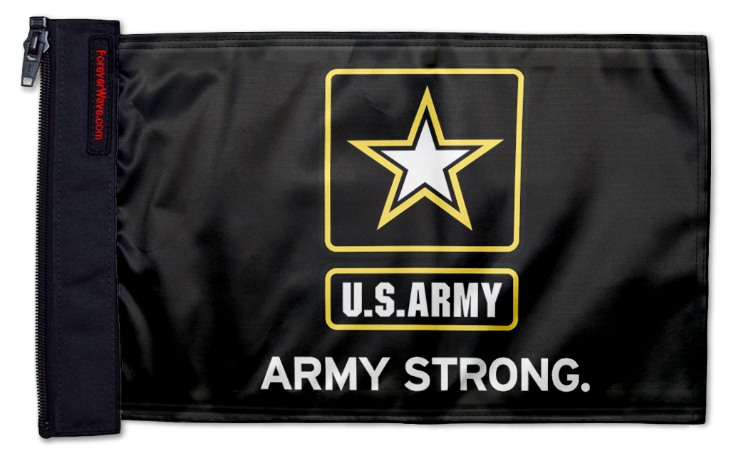 Army Strong 12"x18" Forever Wave Flag for Jeep Wrangler LJ 2003-2006