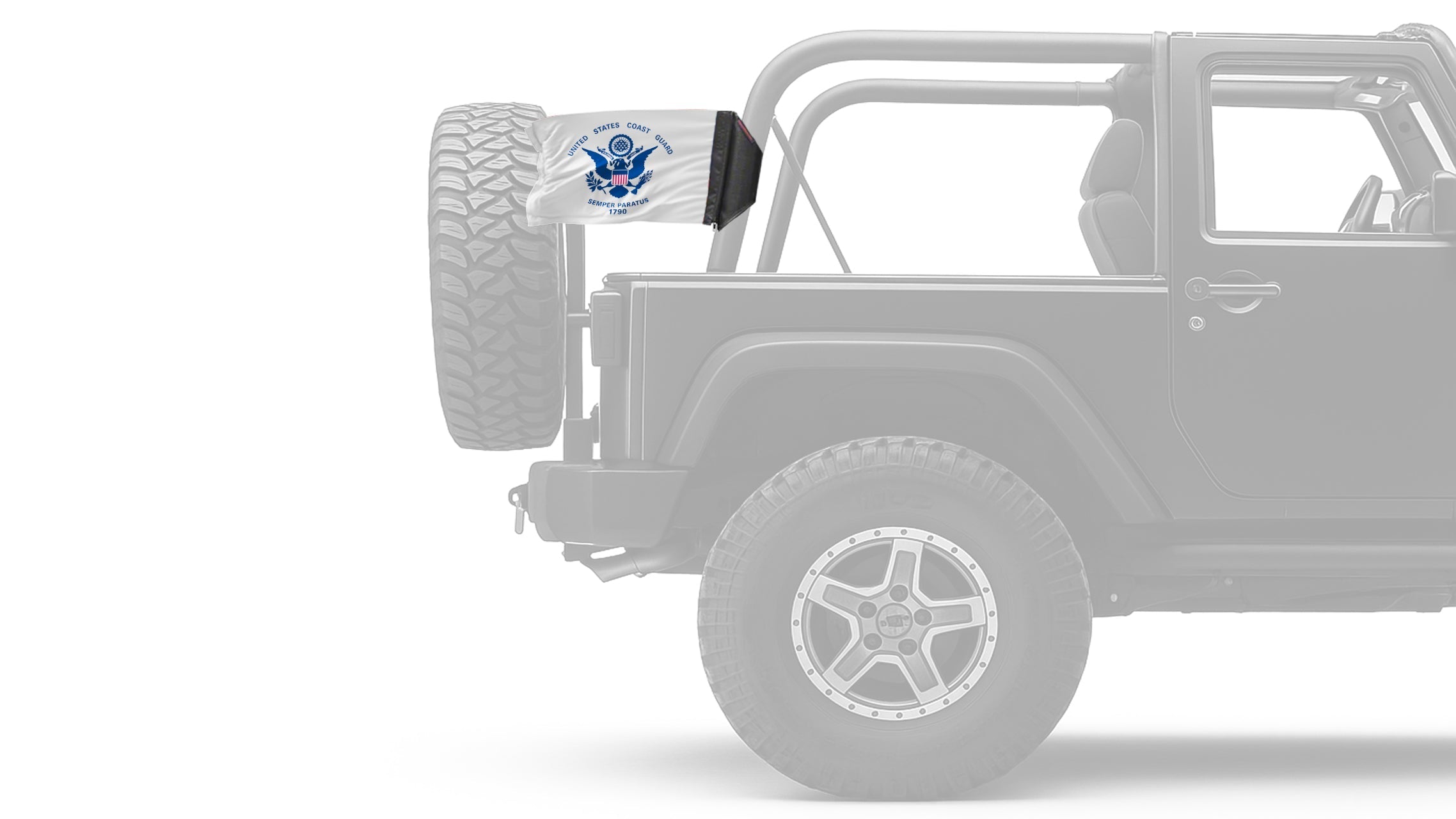 Coast Guard 12"x18" Forever Wave Flag for Jeep Wrangler LJ 2003-2006