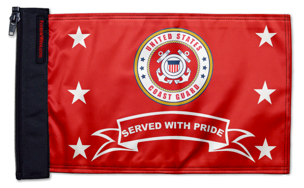 Coast Guard Served With Pride 12"x18" Forever Wave Flag for Jeep Wrangler LJ 2003-2006