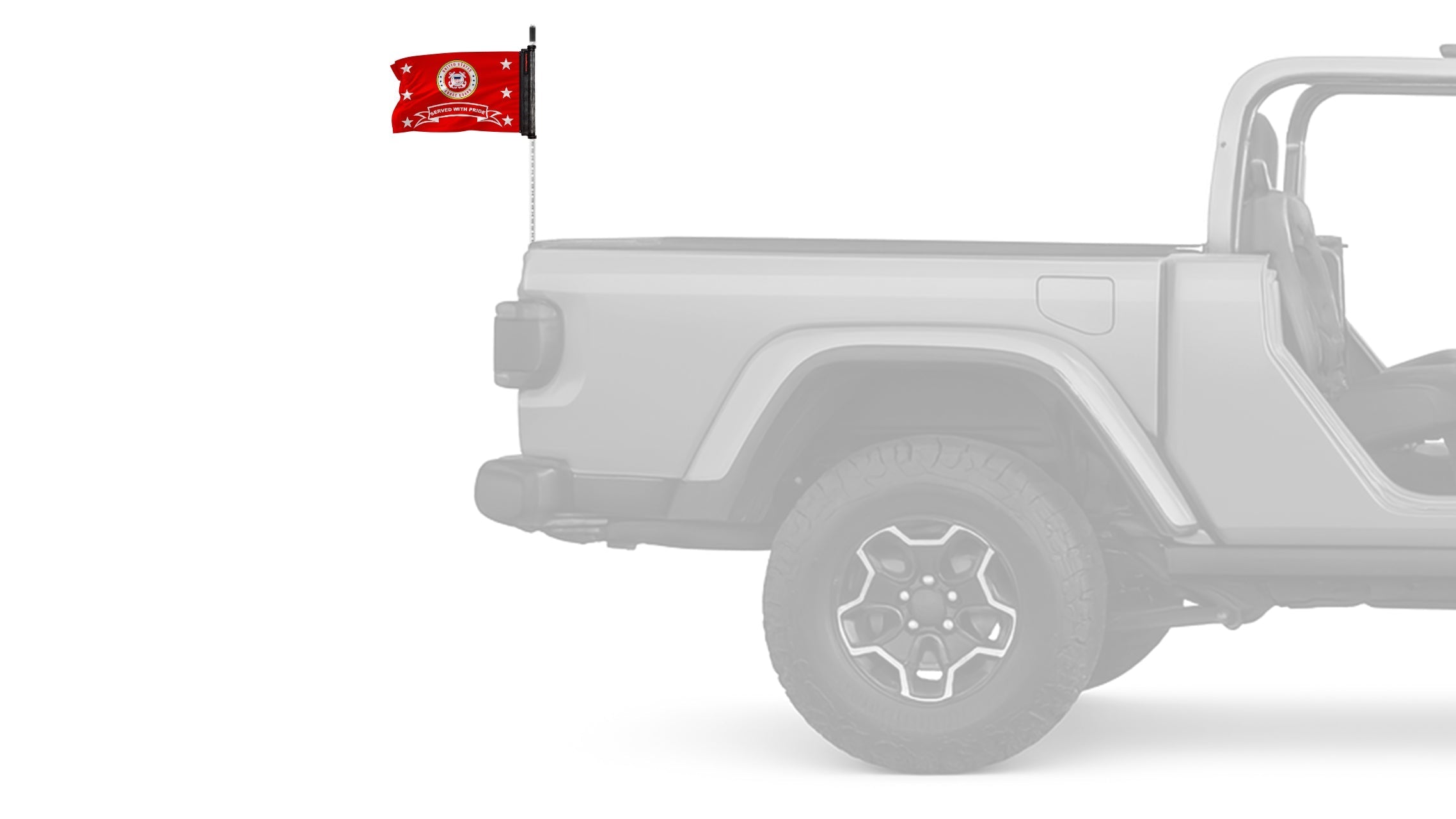 Coast Guard Served With Pride 12"x18" Forever Wave Flag for Jeep Wrangler CJ-7 and CJ-8 1976-1986
