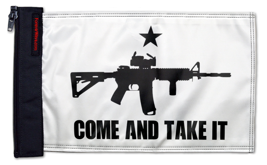 Gonzales Machine Gun 12"x18" Forever Wave Flag for Jeep Wrangler YJ 1986-1995