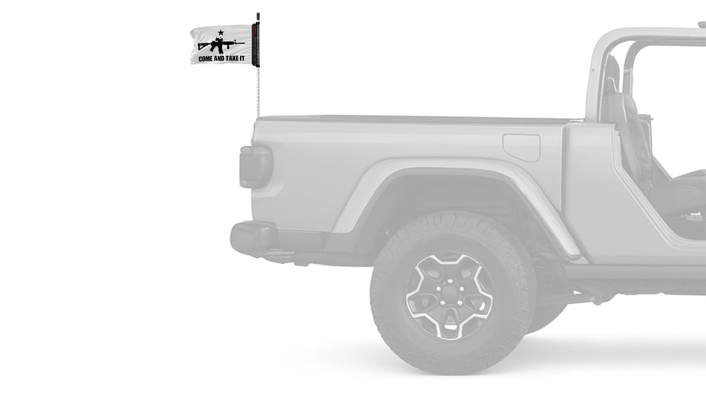 Gonzales Machine Gun 12"x18" Forever Wave Flag for Jeep Wrangler CJ-7 and CJ-8 1976-1986