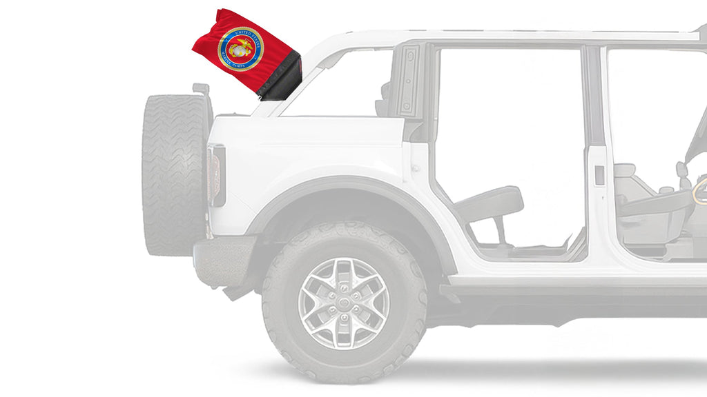 Marines Emblem 12"x18" Forever Wave Flag for Bronco