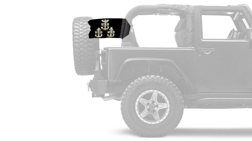 Navy Chief Petty Officers 12"x18" Forever Wave Flag for Jeep Wrangler JK 2-Door 2007-2018