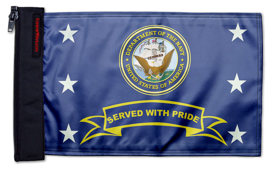 Navy Served With Pride 12"x18" Forever Wave Flag for Jeep Wrangler TJ 1996-2006