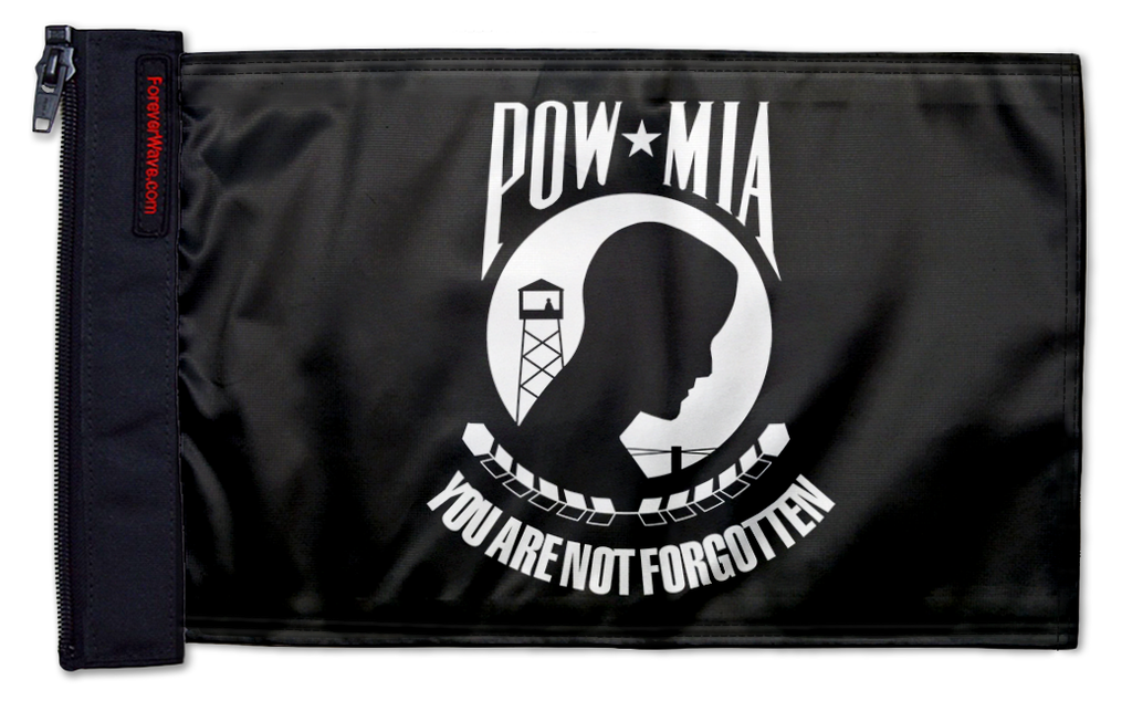 POW MIA 12"x18" Forever Wave Flag for Golf Carts