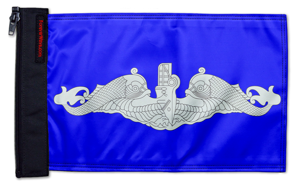 Submarine Silver Dolphins 12"x18" Forever Wave Flag for Jeep Wrangler LJ 2003-2006