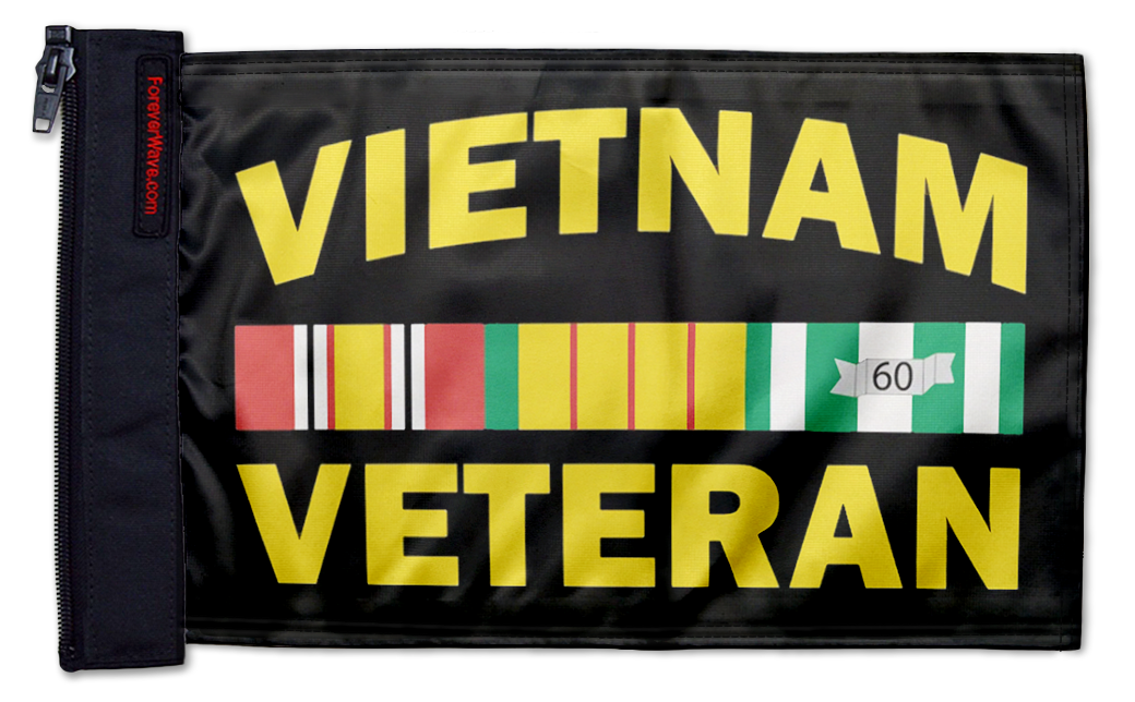 Vietnam Veteran 12"x18" Forever Wave Flag for Jeep Wrangler LJ 2003-2006