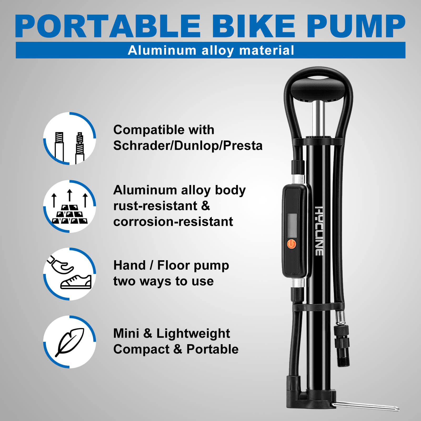 Mege2 140 PSI Portable Bike Pump