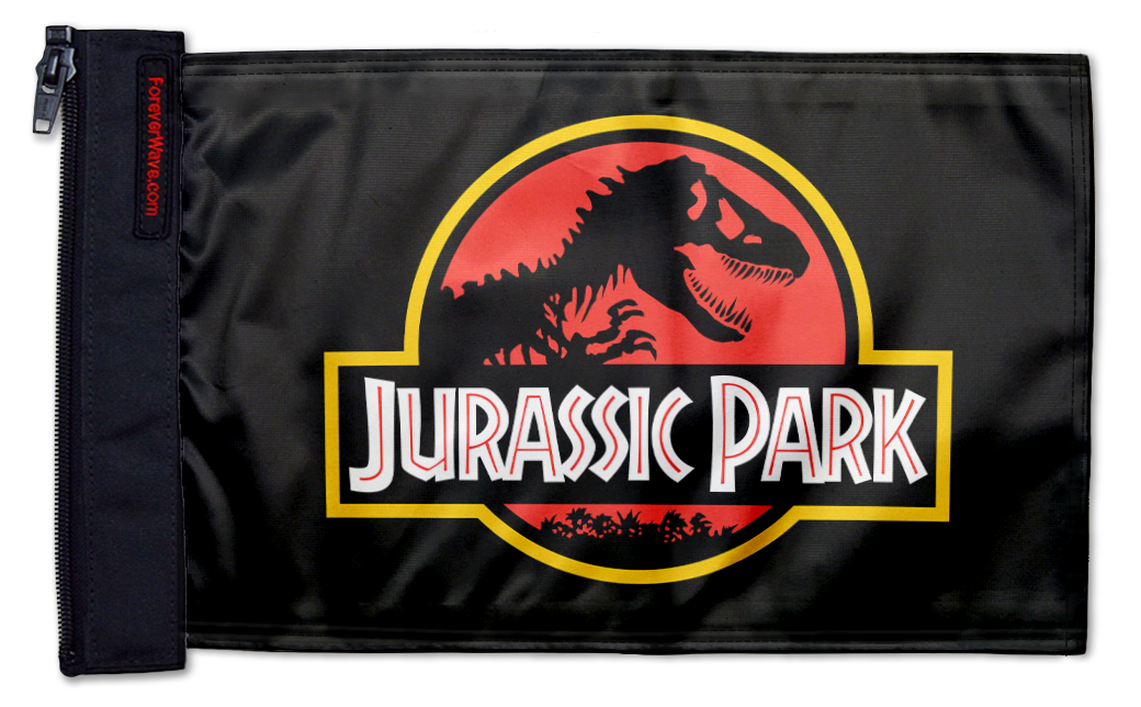 Jurassic Park 12"x18" Forever Wave Flag for Jeep Wrangler JLU 4-Door 2018-Present