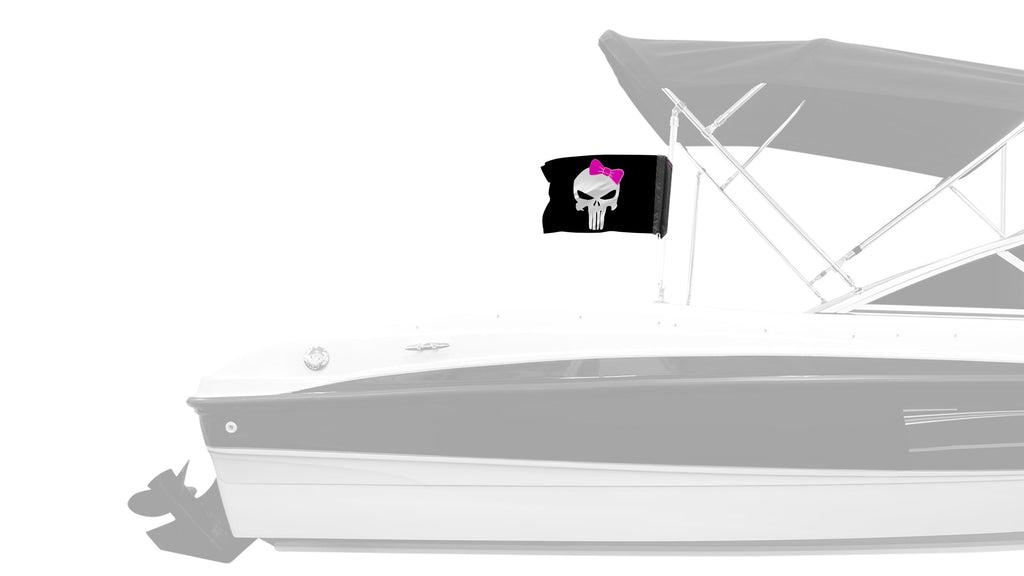 Punisher Pink Ribbon 12"x18" Forever Wave Flag