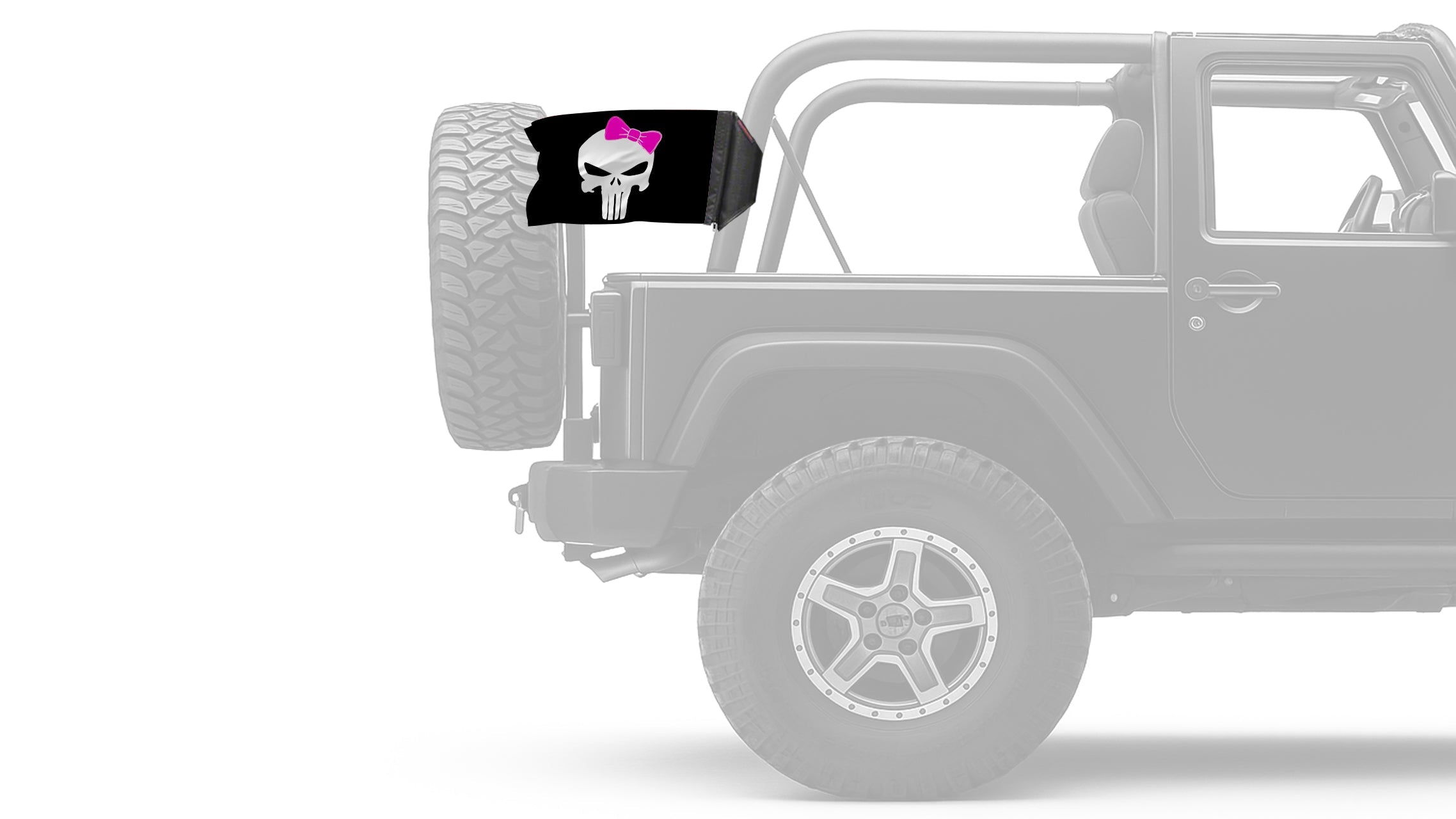 Punisher Pink Ribbon 12"x18" Forever Wave Flag
