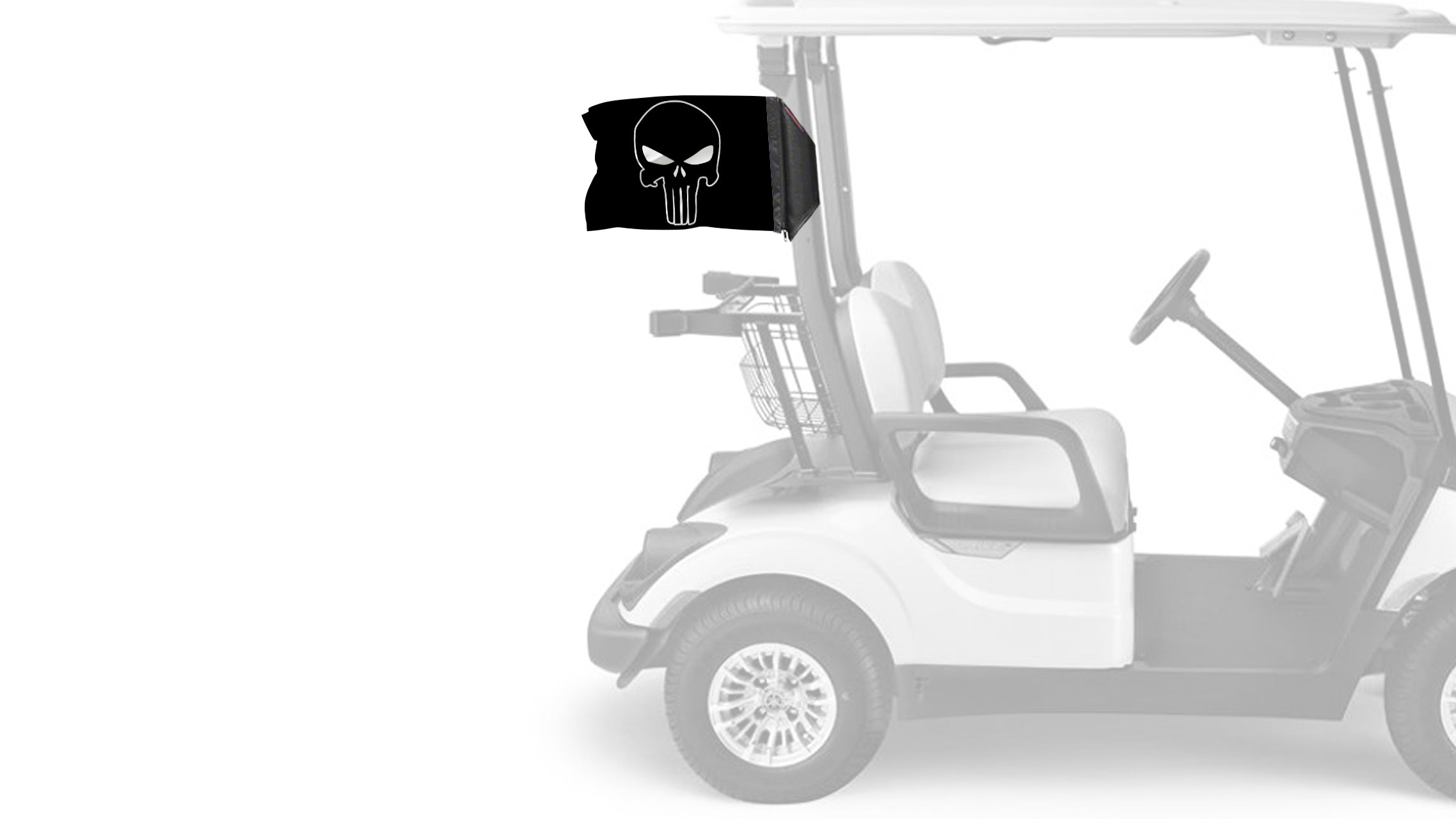Punisher 12"x18" Forever Wave Flag for Golf Carts