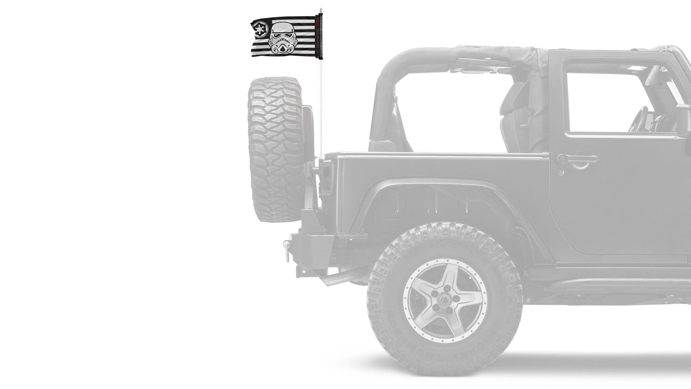Star Wars Stormtrooper Imperial 12"x18" Forever Wave Flag for Jeep Wrangler JL 2-Door 2018-Present