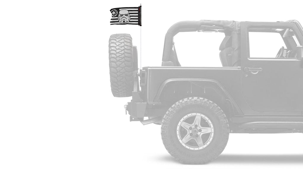 Star Wars Stormtrooper Imperial 12"x18" Forever Wave Flag for Jeep Wrangler TJ 1996-2006
