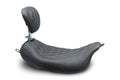 Mustang 08-21 Harley Wide Tripper FL Touring Pass Seat w/ Dr Backrest, Grey Diamond Stitch - Black