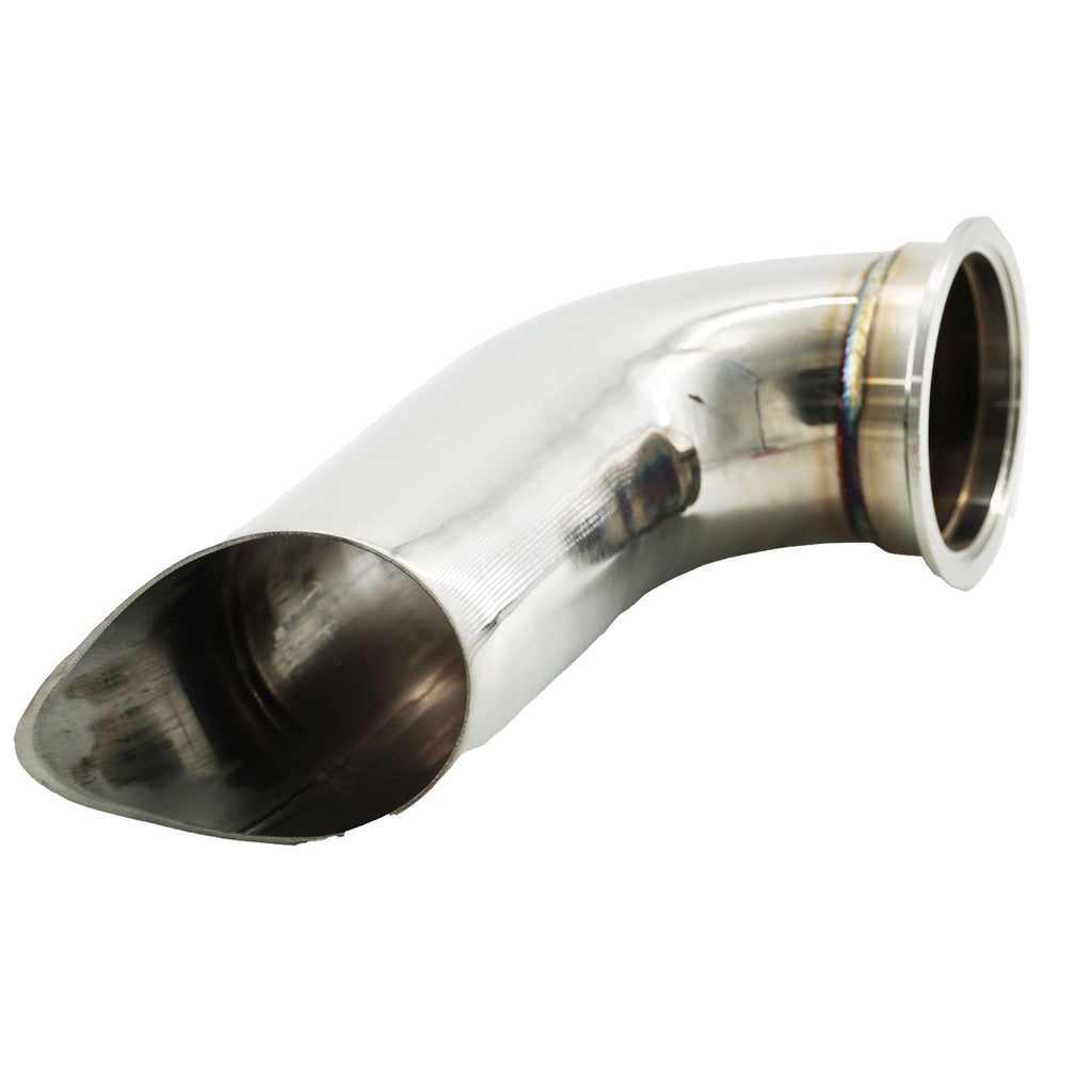 N54 B58 3" Single Turbo Tear Drop Hood Exit for BMW 335 135 E90 E92 E82 F30 - Bull Boost Performance