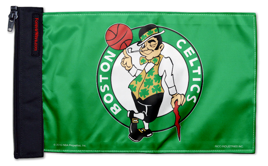 Boston Celtics 11"x17" Forever Wave Flag for Jeep Wrangler CJ-7 and CJ-8 1976-1986