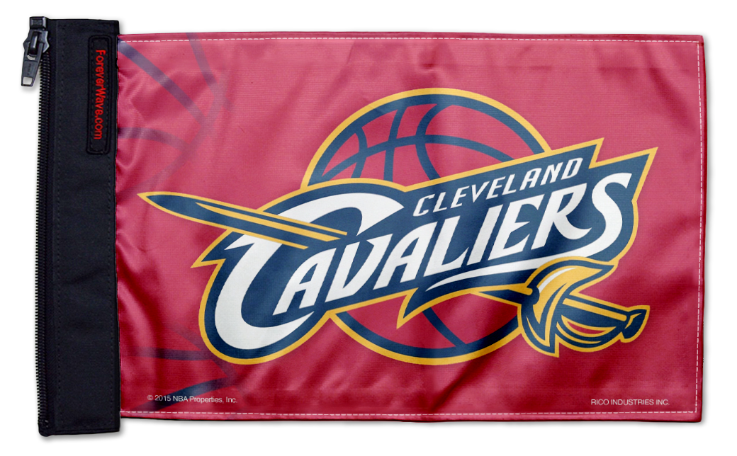 Cleveland Cavaliers 11"x17" Forever Wave Flag for Jeep Wrangler CJ-7 and CJ-8 1976-1986