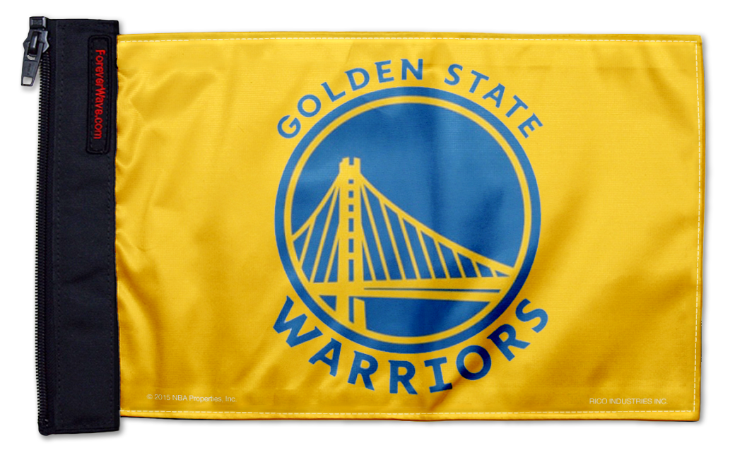 Golden State Warriors 11"x17" Forever Wave Flag for Jeep Wrangler CJ-7 and CJ-8 1976-1986