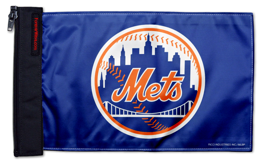 New York Mets 11"x17" Forever Wave Flag for Jeep Wrangler YJ 1986-1995