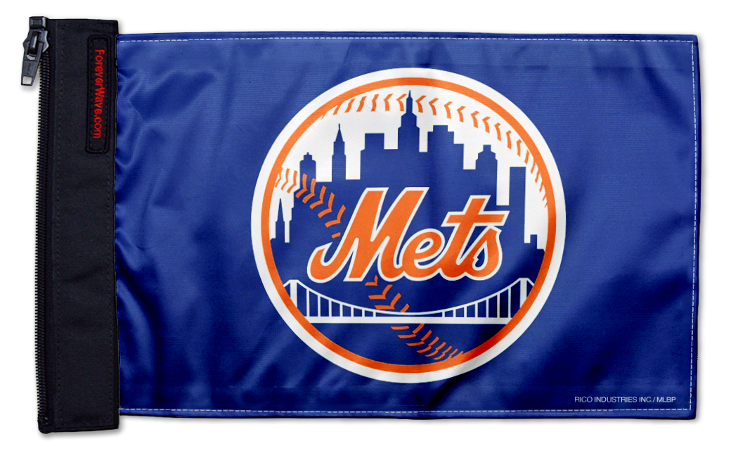 New York Mets 11"x17" Forever Wave Flag for Jeep Wrangler YJ 1986-1995