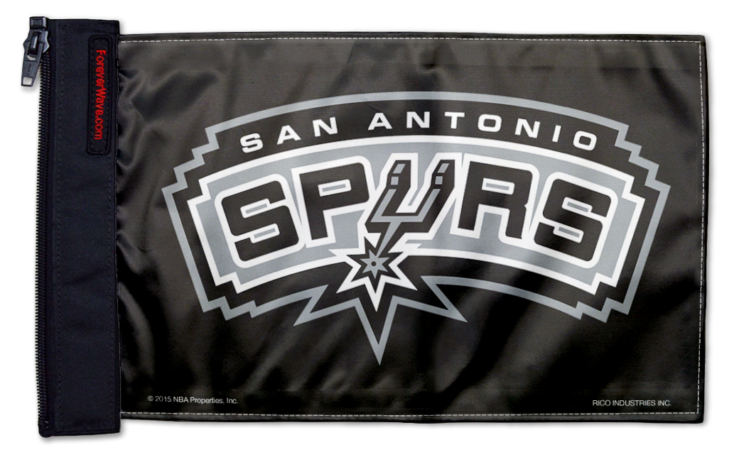 San Antonio Spurs 11"x17" Forever Wave Flag for Jeep Wrangler LJ 2003-2006