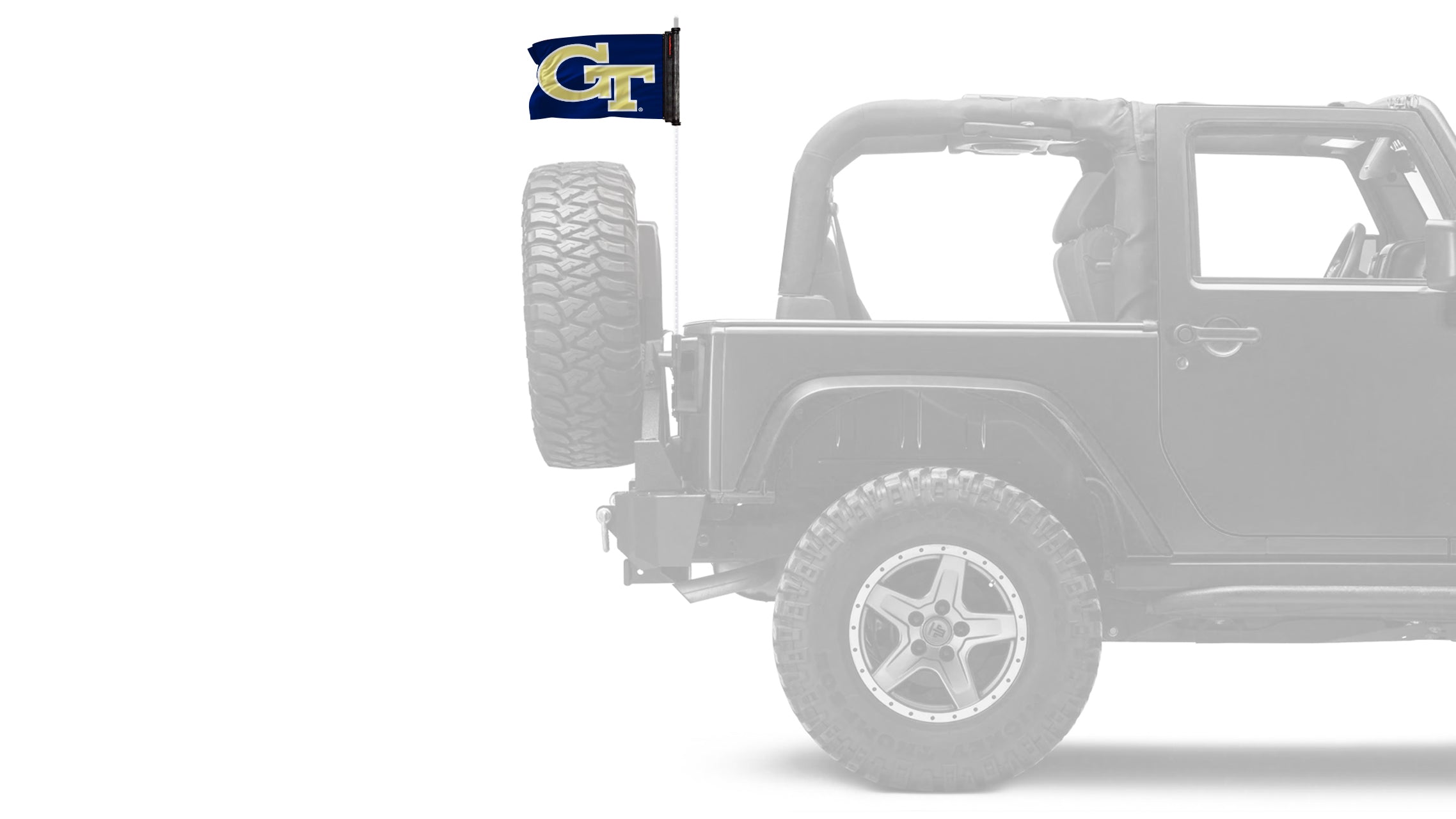 Georgia Tech 11"x17" Forever Wave Flag for Jeep Wrangler JLU 4-Door 2018-Present