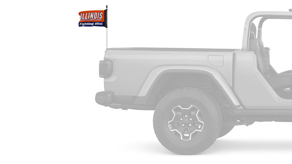 Illinois 11"x17" Forever Wave Flag for Jeep Wrangler JK 2-Door 2007-2018