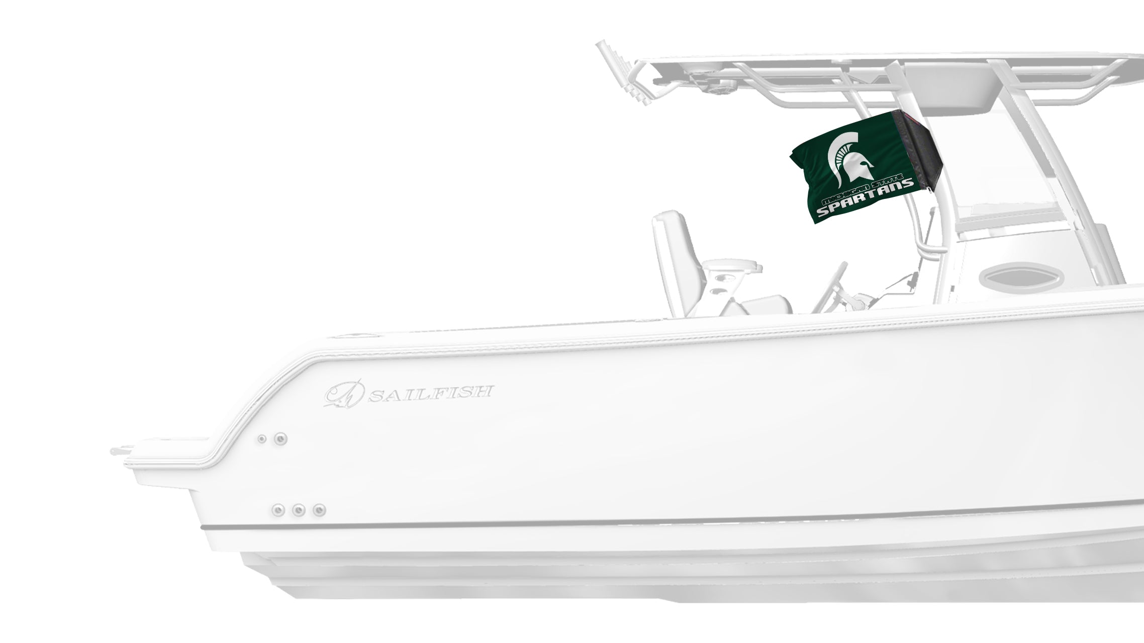 Michigan State 11"x17" Forever Wave Flag for Boats