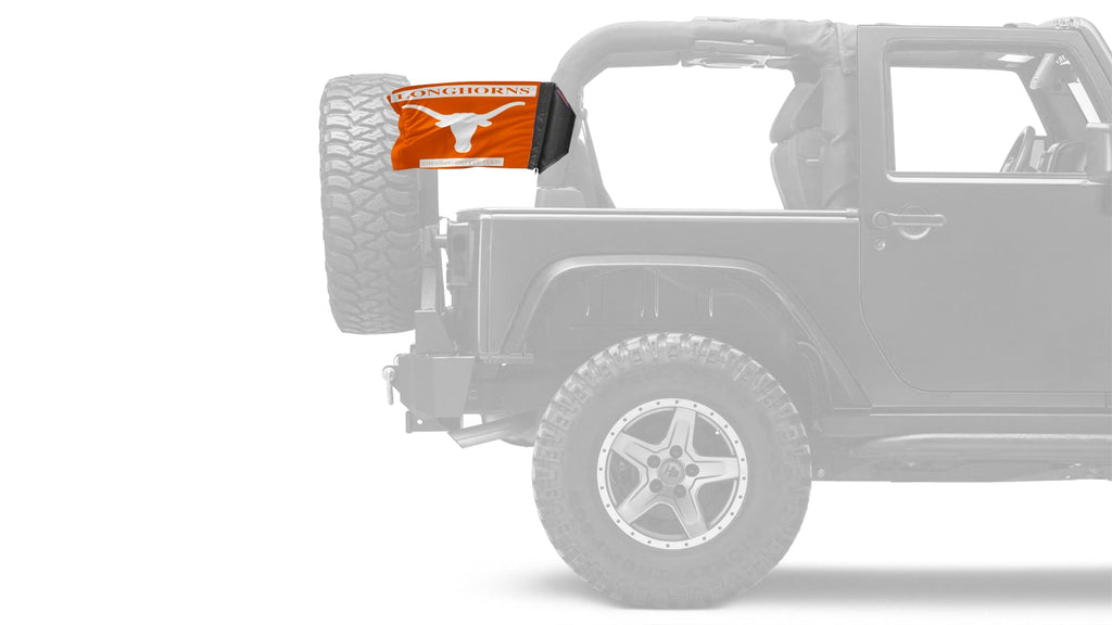Texas Longhorns 11"x17" Forever Wave Flag for Jeep Wrangler YJ 1986-1995