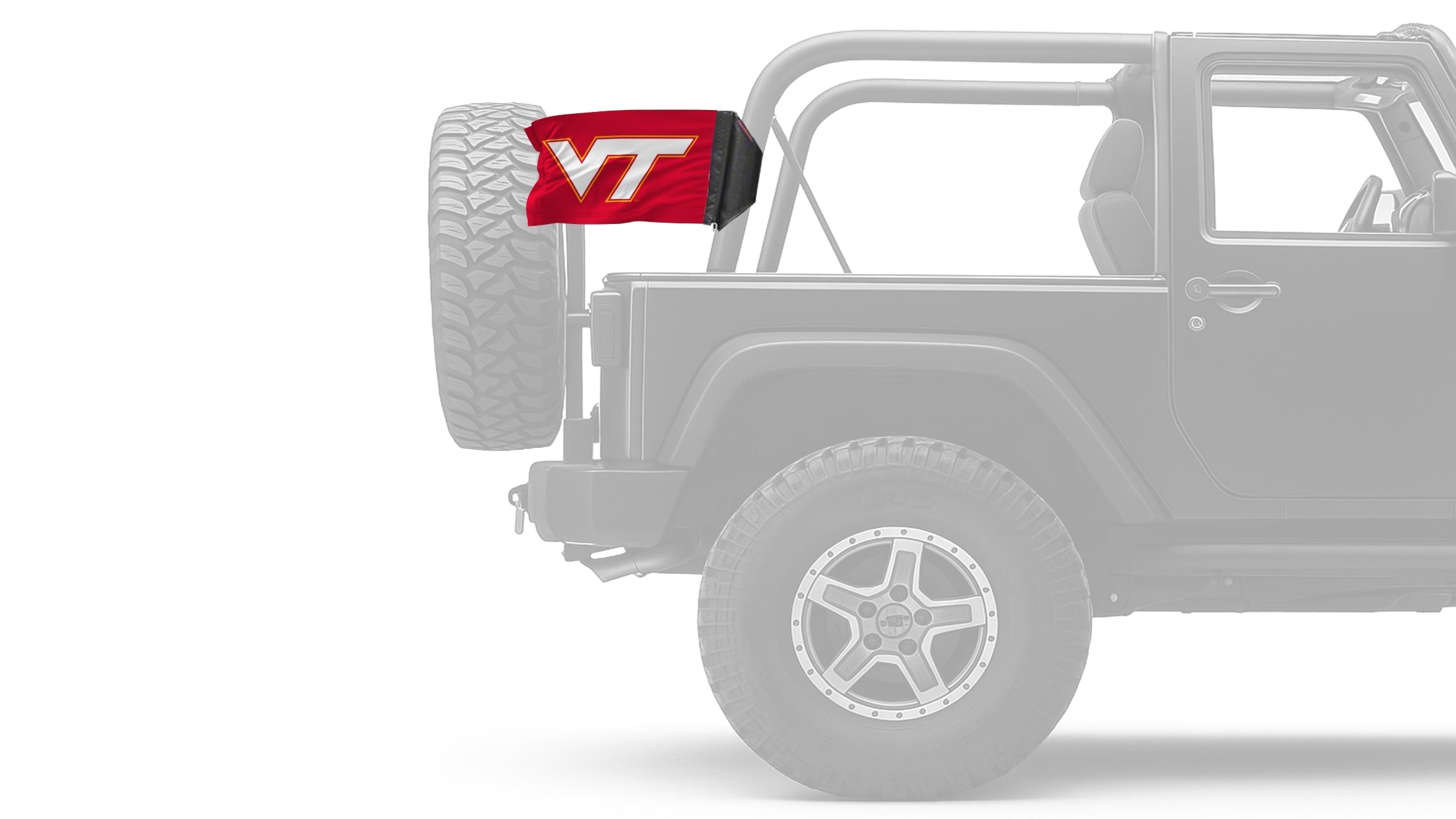 Virginia Tech 11"x17" Forever Wave Flag for Jeep Wrangler CJ-7 and CJ-8 1976-1986